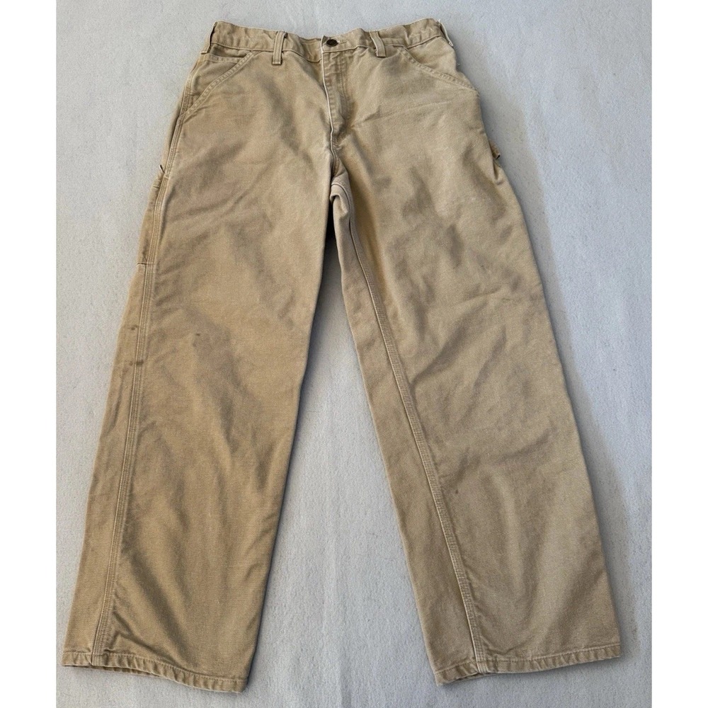 Carhartt Pants Men's 32x30 Brown Cotton Dungaree Workwear Pants B11 BRN VTG